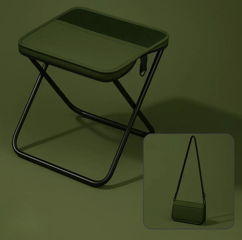 Foldable comfort for hiking, festivals, or daily waits