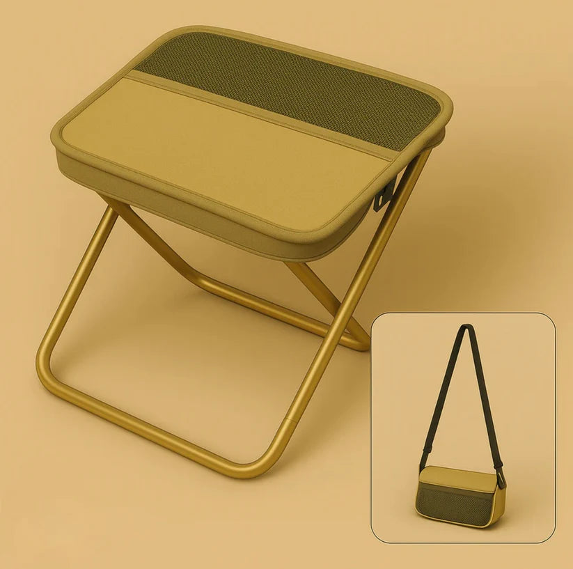 Foldable comfort for hiking, festivals, or daily waits